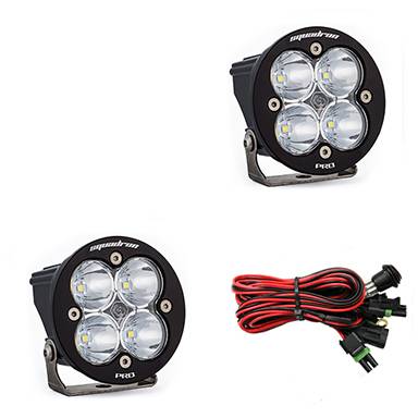 Baja Designs - Baja Designs Squadron-R Pro Black LED Auxiliary Light Pod Pair - Universal, Spot Light Pattern, Clear Lens