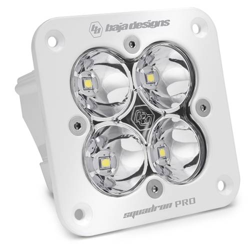 Baja Designs - Baja Designs Squadron Pro White Flush Mount LED Auxiliary Light Pod - Universal, Spot Light Pattern, Clear Lens