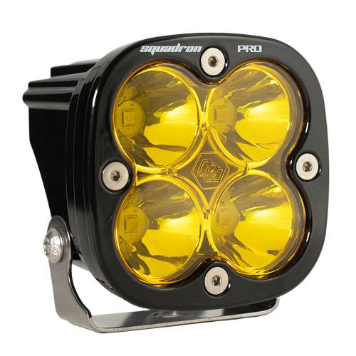 Baja Designs - Baja Designs Squadron Pro Black LED Auxiliary Light Pod - Universal, Spot Light Pattern, Baja Amber Lens