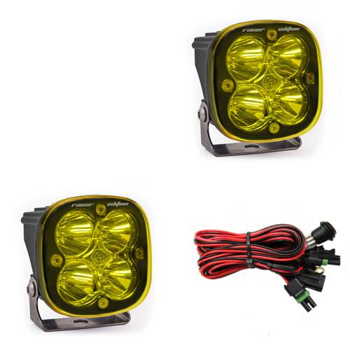 Baja Designs - Baja Designs Squadron Racer Edition LED Auxiliary Light Pod Pair - Universal (Racer Spot Light Pattern, Baja Amber Lens)
