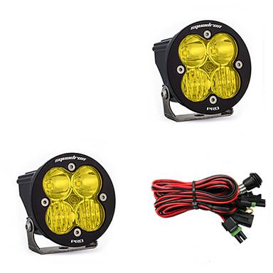 Baja Designs - Baja Designs Squadron-R Pro Black LED Auxiliary Light Pod Pair - Universal, Driving/Combo Light Pattern, Baja Amber Lens