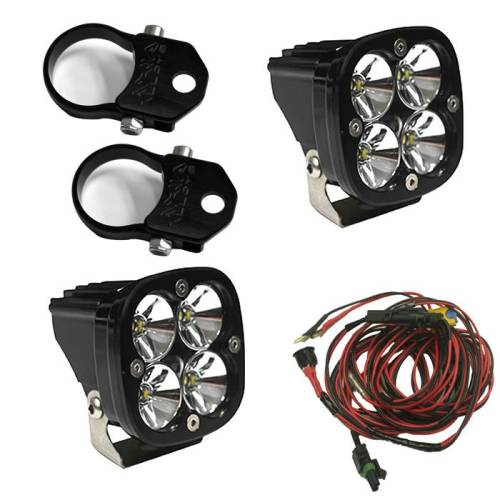 Baja Designs - Baja Designs PowerSports Squadron Pro Vertical Mount Light Kit - Universal, Driving/Combo Light Pattern, Clear Lens, 2 Inch Mount
