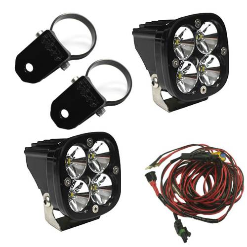 Baja Designs - Baja Designs PowerSports Squadron Pro A-Pillar Mount Light Kit - Universal, Driving/Combo Light Pattern, Clear Lens, 2 Inch Mount