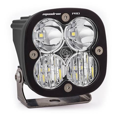 Baja Designs - Baja Designs Squadron Pro Black LED Auxiliary Light Pod - Universal, Driving/Combo Light Pattern, Clear Lens