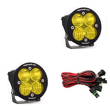 Baja Designs - Baja Designs Squadron-R Sport Black LED Auxiliary Light Pod Pair - Universal, Driving/Combo Light Pattern, Baja Amber Lens