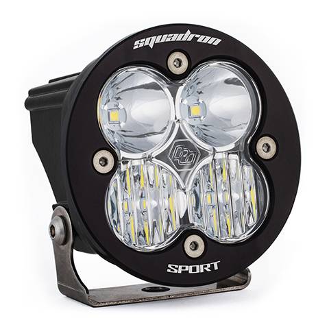 Baja Designs - Baja Designs Squadron-R Sport Black LED Auxiliary Light Pod - Universal, Driving/Combo Light Pattern, Clear Lens