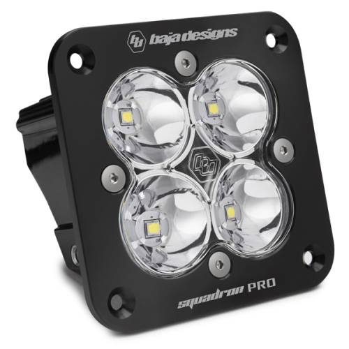 Baja Designs - Baja Designs Squadron Pro Black Flush Mount LED Auxiliary Light Pod - Universal, Work/Scene Cornering Light Pattern, Clear Lens