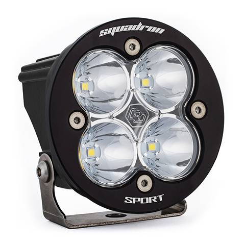 Baja Designs - Baja Designs Squadron-R Sport Black LED Auxiliary Light Pod - Universal, Work/Scene Light Pattern, Clear Lens