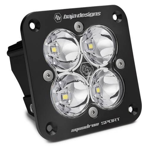 Baja Designs - Squadron Sport Black Flush Mount LED Auxiliary Light Pod - Universal (Work/Scene Light Pattern, Clear Lens)