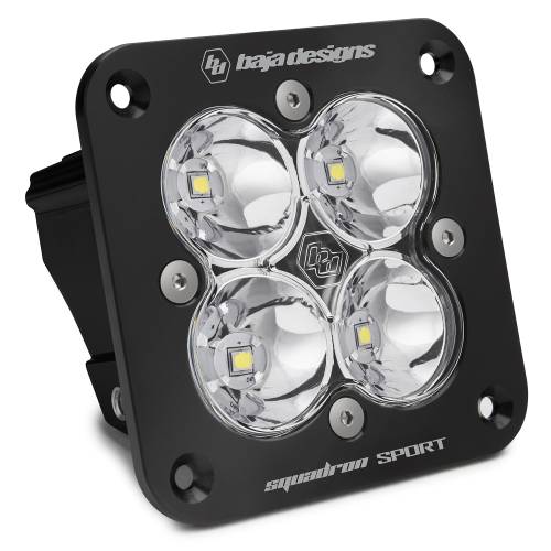 Baja Designs - Squadron Sport Black Flush Mount LED Auxiliary Light Pod - Universal (Spot Light Pattern, Clear Lens)