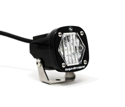 Baja Designs - Baja Designs S1 LED Auxiliary Light Pod w/ Mounting Bracket, Wide Cornering Light Pattern, Clear Lens, Single