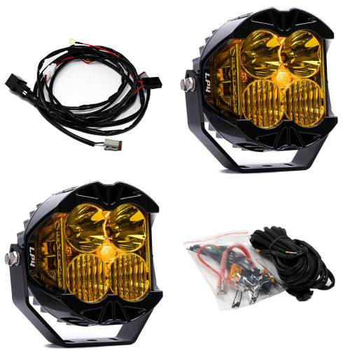 Baja Designs - Baja Designs LP4 Pro LED Auxiliary Light Pod Pair, Driving/Combo Light Pattern, Baja Amber Lens, Amber Backlight - Universal