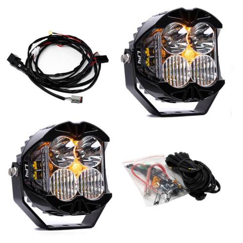Baja Designs - Baja Designs LP4 Pro LED Auxiliary Light Pod Pair, Driving/Combo Light Pattern, Clear Lens, Amber Backlight - Universal