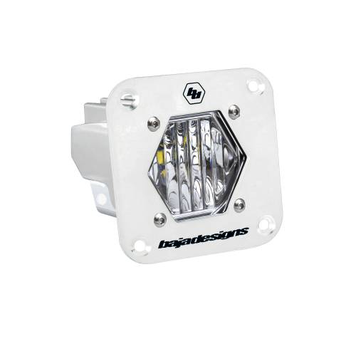 Baja Designs - Baja Designs S1 LED Auxiliary Light Pod, Flush Mount, White, Wide Cornering Light Pattern, Clear Lens - Universal