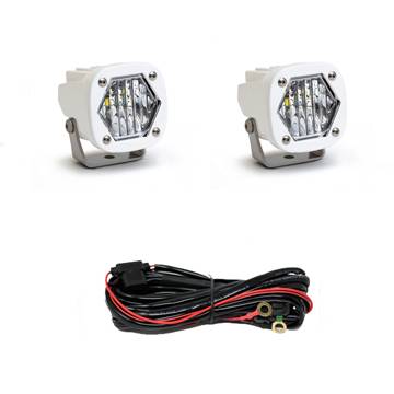 Baja Designs - Baja Designs S1 LED Auxiliary Light Pod Pair, White, Wide Cornering Light Pattern, Clear Lens - Universal