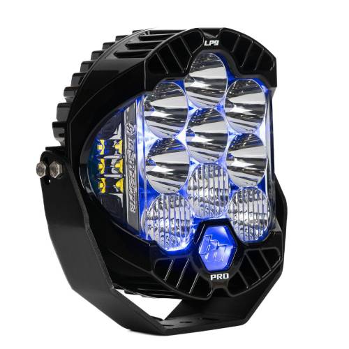 Baja Designs - Baja Designs LP9 Pro LED Auxiliary Light Pod, Driving/Combo Light Pattern, Clear Lens, Blue Backlight - Universal