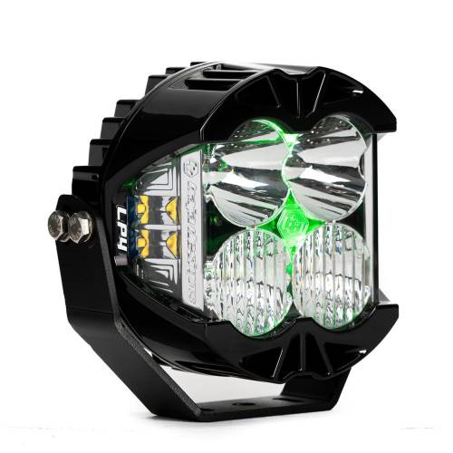 Baja Designs - Baja Designs LP4 Pro LED Auxiliary Light Pod Light Pattern Driving/Combo, Clear Lens, Green Backlight - Universal