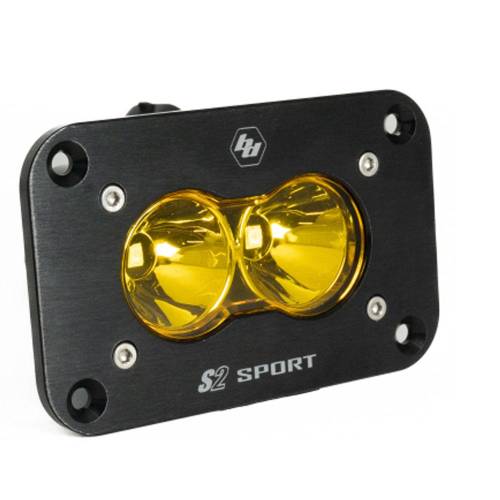 Baja Designs - Baja Designs S2 Sport Black Flush Mount LED Auxiliary Light Pod - Universal (Spot Light Pattern, Baja Amber Lens)