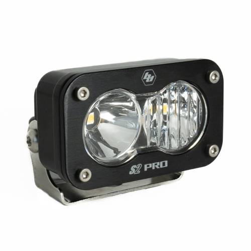 Baja Designs - Baja Designs S2 Pro Black LED Auxiliary Light Pod - Universal, Driving/Combo Light Pattern, Clear Lens