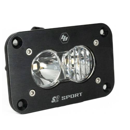 Baja Designs - Baja Designs S2 Sport Black Flush Mount LED Auxiliary Light Pod - Universal (Driving/Combo Light Pattern, Clear Lens)