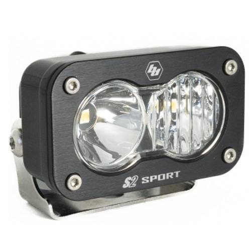 Baja Designs - Baja Designs S2 Sport Black LED Auxiliary Light Pod - Universal (Driving/Combo Light Pattern, Clear Lens)