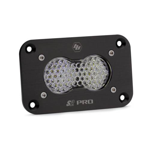 Baja Designs - Baja Designs S2 Pro Black Flush Mount LED Auxiliary Light Pod - Universal, Work/Scene Light Pattern, Clear Lens