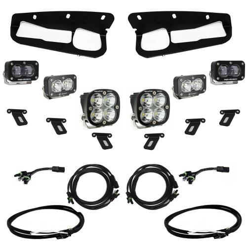 Baja Designs - Baja Designs S2 SAE “Sportsmen” Fog Pocket Light Kit for Ford (2021-25) Bronco; Steel Bumper, Clear Lens, Upfitter Harness