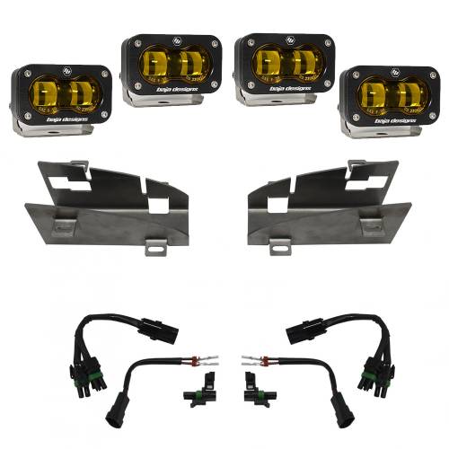 Baja Designs - Baja Designs Dual S2 SAE Fog Pocket Light Kit for RAM (2019-24) 1500 Rebel / (2021-24) 1500 TRX, Baja Amber Lens