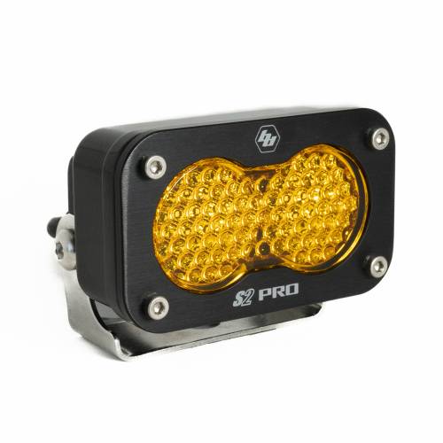 Baja Designs - Baja Designs S2 Pro Black LED Auxiliary Light Pod - Universal, Work/Scene Light Pattern, Baja Amber Lens