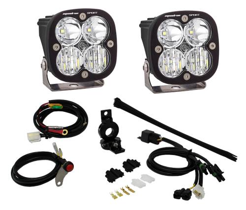 Baja Designs - Baja Designs Adventure Bike Squadron Sport Auxiliary Light Kit - Universal (Driving/Combo Light Pattern, Clear Lens, 1 Inch Mount)