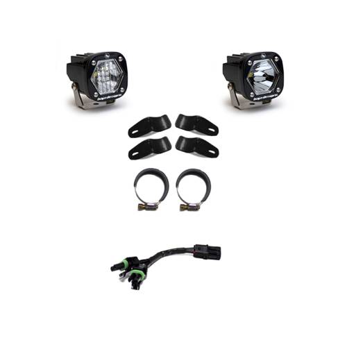 Baja Designs - Baja Designs Moto S1 Auxiliary Light Kit - Universal, Multi-Pattern Light Pattern, Clear Lens, EFI Battery Type