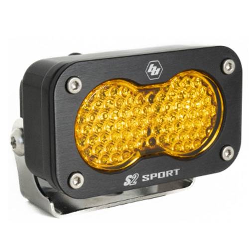 Baja Designs - Baja Designs S2 Sport Black LED Auxiliary Light Pod - Universal (Work/Scene Light Pattern, Baja Amber Lens)