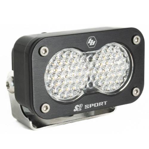 Baja Designs - Baja Designs S2 Sport Black LED Auxiliary Light Pod - Universal (Work/Scene Light Pattern, Clear Lens)
