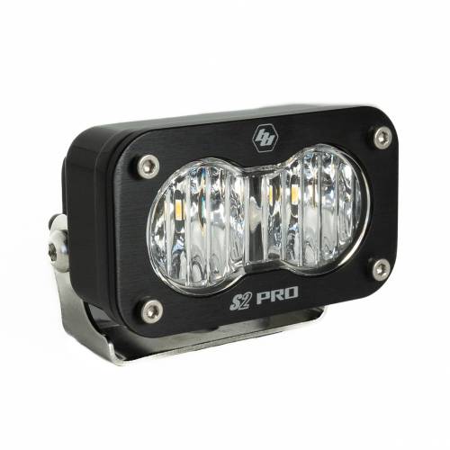 Baja Designs - Baja Designs S2 Pro Black LED Auxiliary Light Pod - Universal, Wide Cornering Light Pattern, Clear Lens