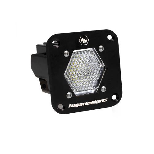 Baja Designs - Baja Designs S1 LED Auxiliary Light Pod, Flush Mount, Black, Work/Scene Light Pattern, Clear Lens - Universal