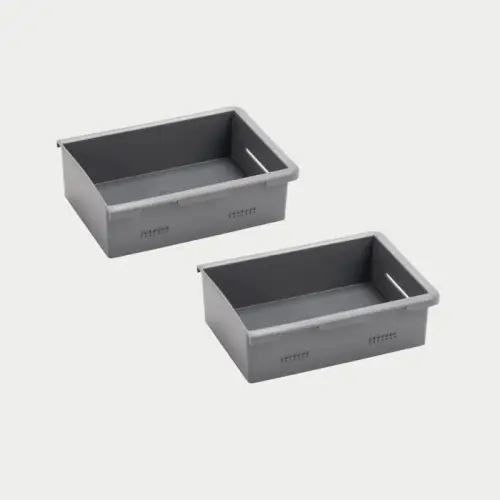 Decked - DECKED Shallow Stash Bins - Storage Bins vX & vY Drawer Systems - one (1) set of two (2) (Grey)