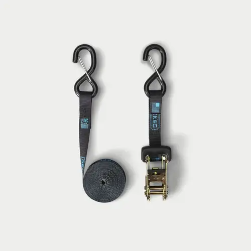 Decked - DECKED Rachet Straps - Standard Ratchet Straps w/ DECKED Logo - one (1) set of two (2) - Black