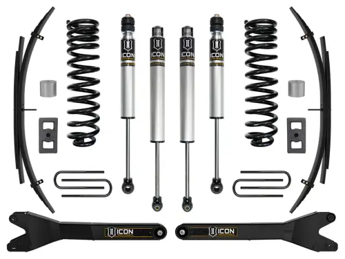ICON Vehicle Dynamics - ICON 2.5" Lift, Stage 1 Suspension System w/ Radius Arms and Expansion Packs for Ford (2023-25) F-250/F-350 4WD, Super Duty 4WD, Diesel