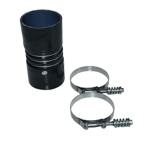 S&B - S&B  4" x 8" Intercooler Boot w/ Clamps for most Freightliner, Peterbilt and Kenworth