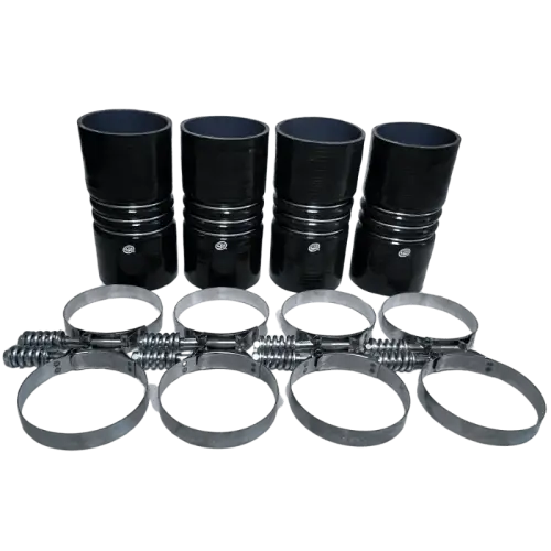 S&B - S&B  4" x 8" Intercooler Boot w/ Clamps for most Freightliner, Peterbilt and Kenworth (Set of 4)