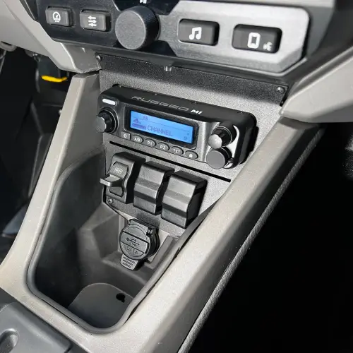 Rugged Radios - Rugged Radios Complete Communication Kit with Bluetooth Intercom and 2-Way Radio (10.4″ Touchscreen Models Only), STX Stereo Remote Head, M1 VHF Business Band