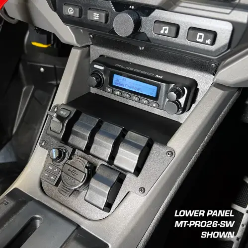 Rugged Radios - Rugged Radios Lower Accessory Panel for Polaris (2026) RZR Pro R Ultimate, w/ 10.4 Inch Touchscreen (Switch Pros 8)