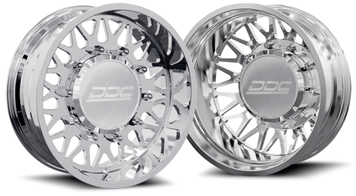 DDC Wheels - DDC Dually Wheels The Mesh Forged 22x8.25 8x210 Polished SS Fronts 11-25 Silverado/Sierra 3500