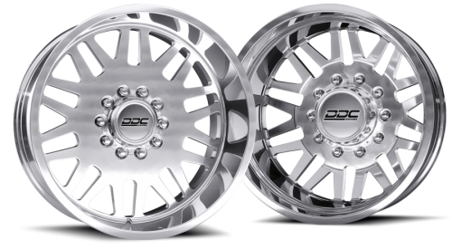 DDC Wheels - DDC Dually Wheels Aftermath Polished 22x8.25 8x200 SS Fronts 19-25 Dodge Ram 3500