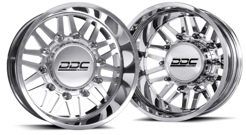 DDC Wheels - DDC Dually Wheels Aftermath Polished 22x8.25 8x165 SS Fronts 94-18 Dodge Ram 3500 92-10 Silverado/Sierra 3500 87-97 Ford F-350