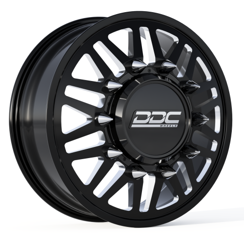 DDC Wheels - DDC Dually Wheels Aftermath Black/Milled 20X8.25 10X225 Super Duty/Ram Dually Wheel Kit F-450 05-10 F-450 15-25 Ram 4500 08-25