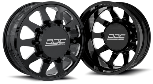 DDC Wheels - DDC Dually Wheels The Ten Forged 24x8.25 8x210 Black/Mill 11-25 Silverado/Sierra 3500