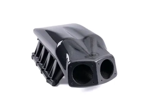 SPE Motorsport - SPE Motorsport Carbon Fiber Intake Manifold for Ford (2024-26) 5.0L Mustang (3K Twill, Custom Anodizing)