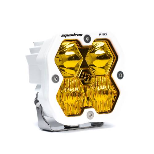 Baja Designs - Baja Designs Squadron 2.0 Pro White LED Auxiliary Light Pod Pair - Universal (Work/Scene Light Pattern, Amber Lens)