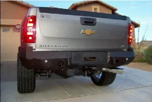 Iron Bull Bumpers - Iron Bull Rear Bumper for Chevrolet (2007-14) 2500/3500 Silverado, Parking Sensor Cutouts Available